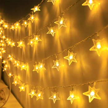 1,5 м/3 м/6 м/10 м, светодиодные гирлянды со звездами, Рождественская гирлянда, батарея с питанием от USB, Свадебная вечеринка, гирлянда для занавесок, Сказочные лампы для дома