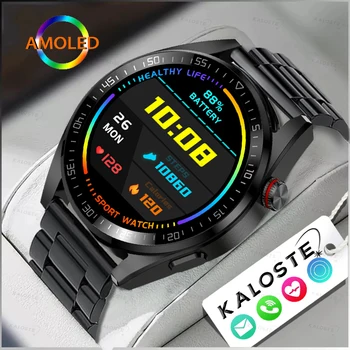Смарт-часы с AMOLED-экраном 2022 Всегда отображают время вызова по Bluetooth, память 8G, Локальная музыкальная ссылка, TWS, мужские умные часы для Samsung