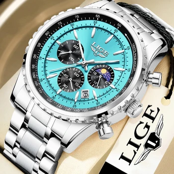 2023 Новые мужские часы LIGE, лучший бренд, Спортивные часы из нержавеющей Стали, Водонепроницаемые кварцевые часы, Мужские военные наручные часы Relogio Masculino