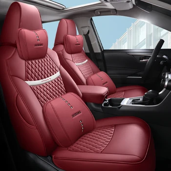 Оригинальный Дизайн 1:1, Специальные Чехлы для автомобильных сидений Toyota Rav4 2019-2023, Водонепроницаемая Защитная Подушка сиденья-Кожзаменитель, Полный 1 Комплект