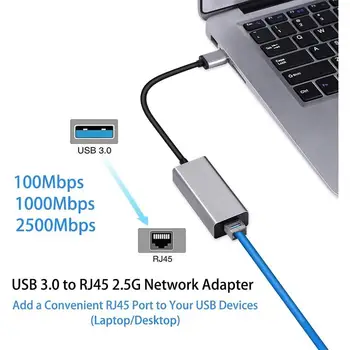 2,5 г Сетевая карта Usb3.0 в Rj45 Конвертер, адаптер Gigabit Ethernet Lan, концентратор, внешняя сетевая карта для ноутбука