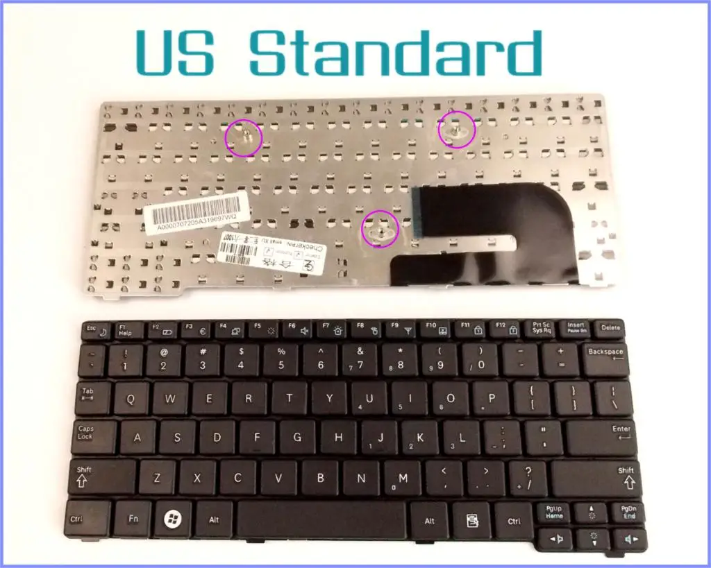 Клавиатура американской английской версии для ноутбука Samsung N128 N145 N148 N150 NB30 N143 NB20 NB128 N148P NB30P . ' - ' . 0
