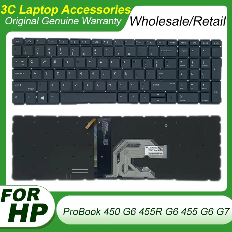 Новая Оригинальная Клавиатура Для ноутбука HP ProBook 450 G6 455R G6 455 G6 G7, Американская Клавиатура, Подставка для Верхнего Корпуса, Аксессуар . ' - ' . 0