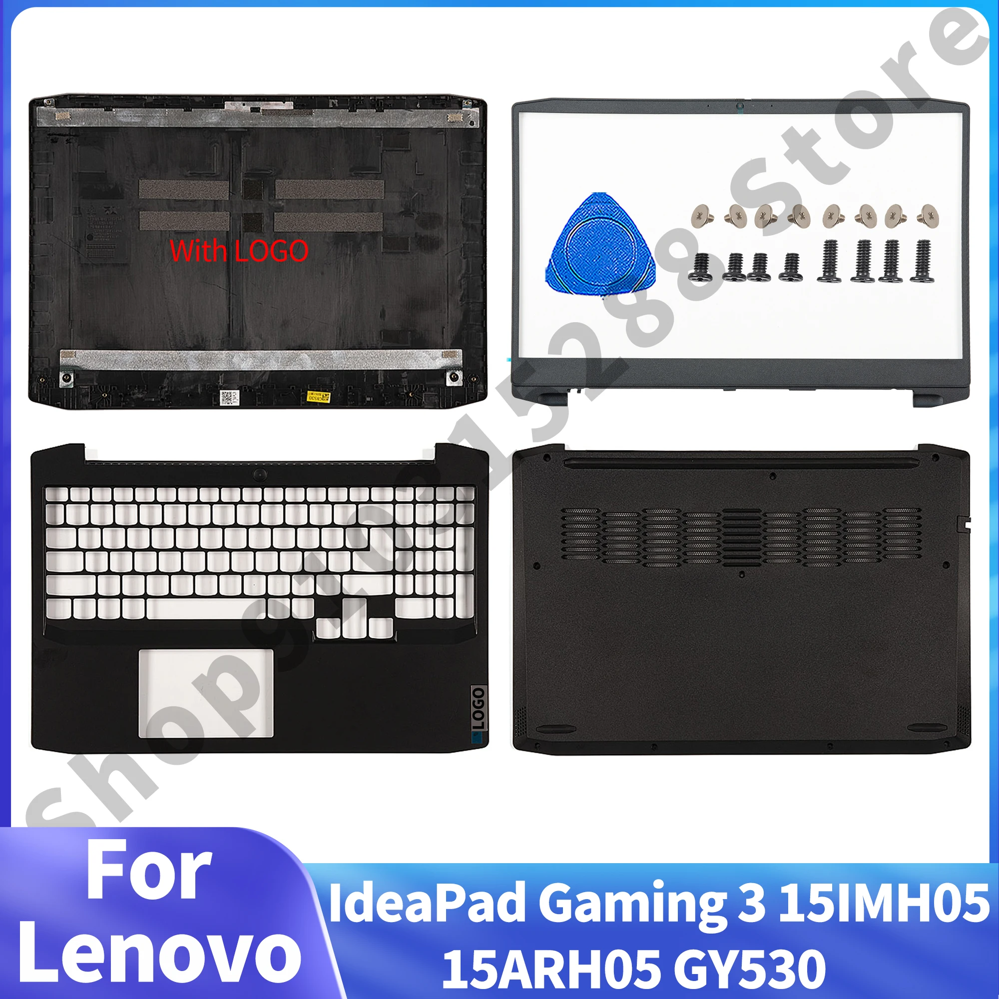 Новый Чехол для ноутбука Lenovo IdeaPad Gaming 3 15IMH05 15ARH05 ЖК-дисплей Задняя Крышка/Ладони/Нижняя Крышка Корпуса Замена Корпуса . ' - ' . 0