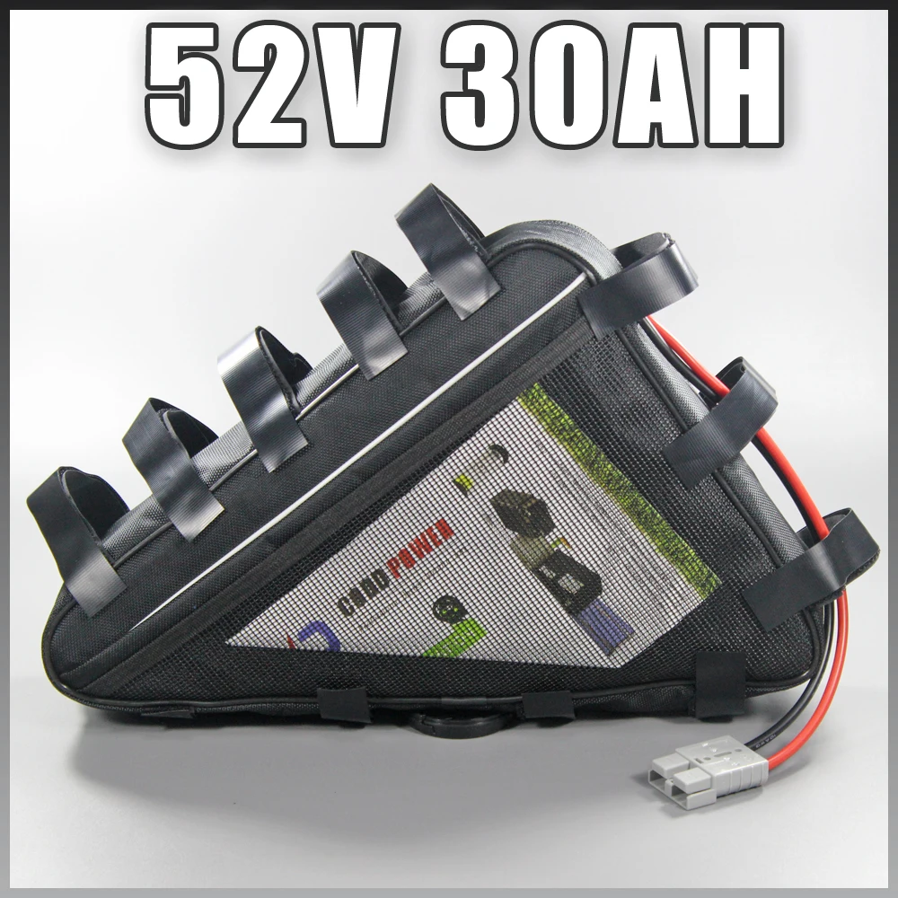 Треугольный аккумулятор 52V 30AH, литий-ионный аккумулятор для 1000W 2000W 51,8 V Ebike battery . ' - ' . 0
