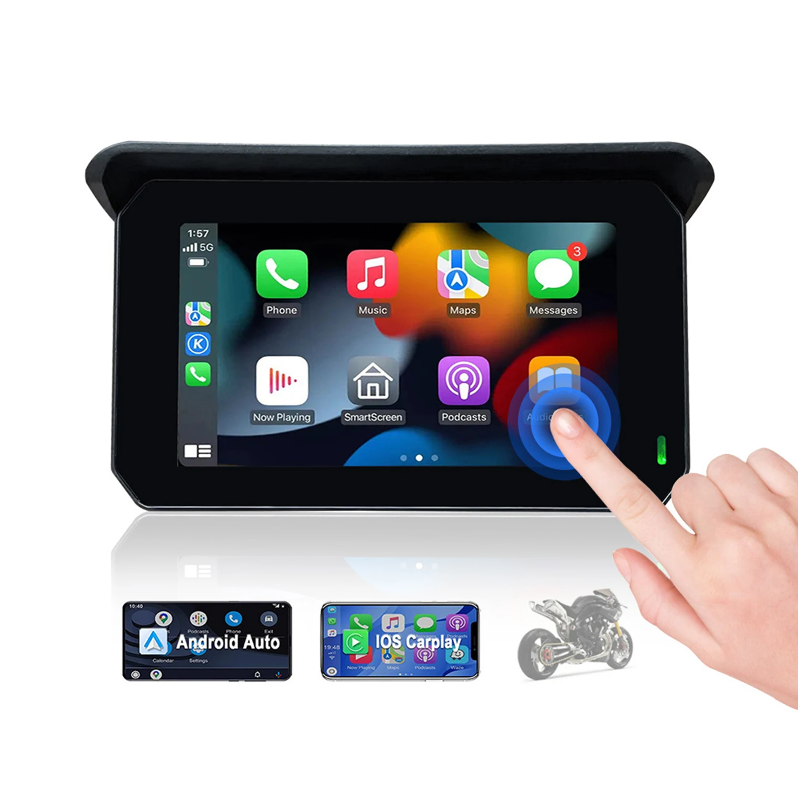 5-Дюймовый Мотоцикл Apple Carplay Android Автоэлектроника и навигация Bluetooth Проводной/беспроводной Портативный Автомобильный GPS-экран . ' - ' . 1