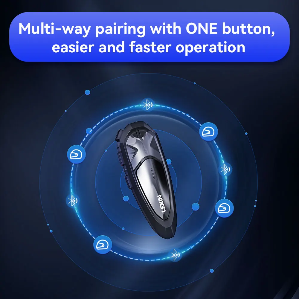 Lexin LX-GTX Домофон Moto Bluetooth Одной кнопкой сопряжения гарнитур для мотоциклетных шлемов, одновременного разговора и прослушивания музыки 2 шт. . ' - ' . 1