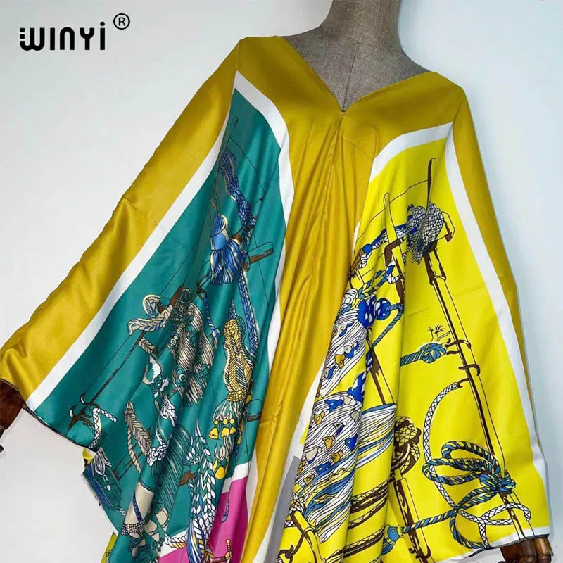 Кувейтский модный Блогер рекомендует популярные шелковые кафтаны с принтом, макси-платья, свободные летние пляжные богемные длинные платья для леди . ' - ' . 1