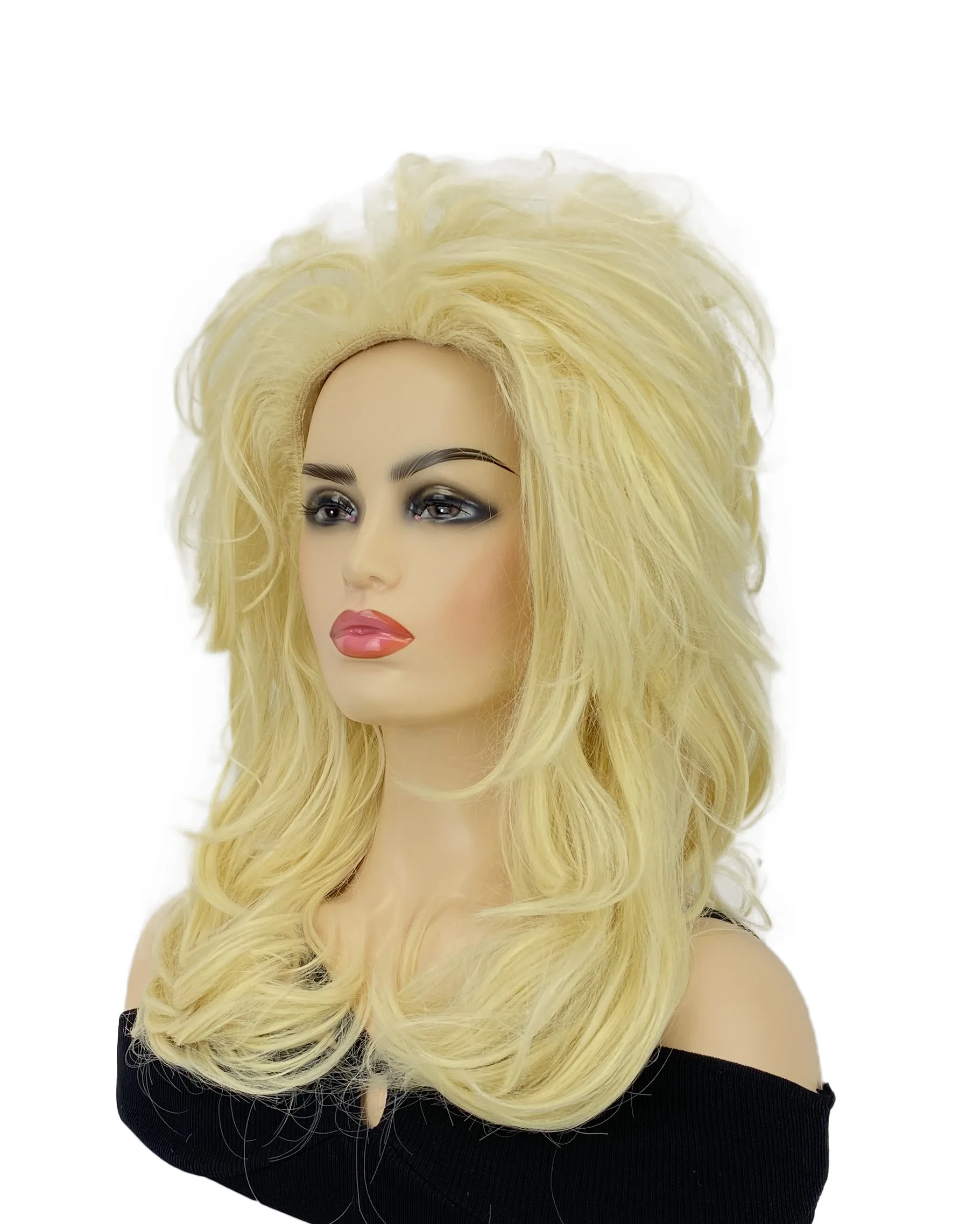 Светлый парик из длинных волнистых вьющихся синтетических волос для женщин, дворцовый парик, парики для леди с пышной челкой . ' - ' . 1