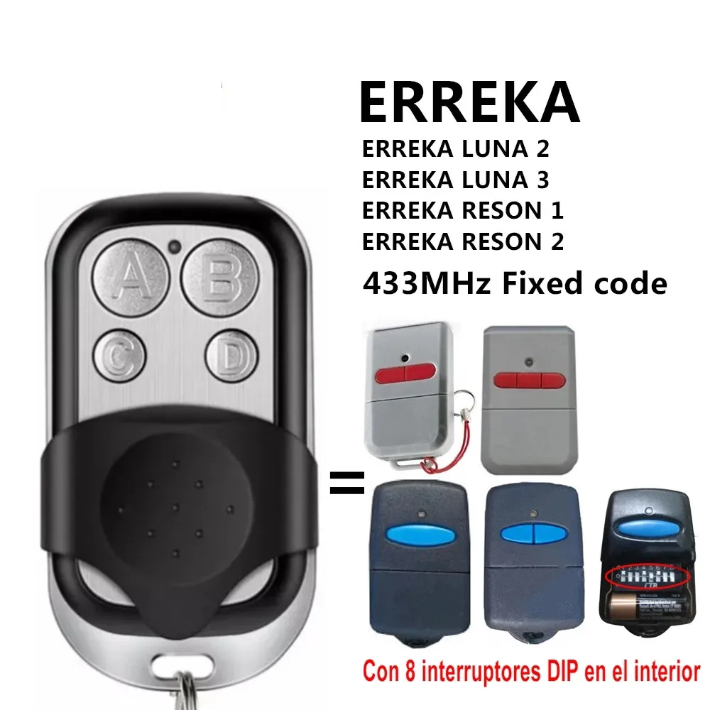 ERREKA LUNA ERREKA RESON Совместимые Электрические Ворота Дистанционное Управление Для Командного Гаражного Шлагбаума Фиксированный Кодовый Ключ Fod 433,92 МГц . ' - ' . 2