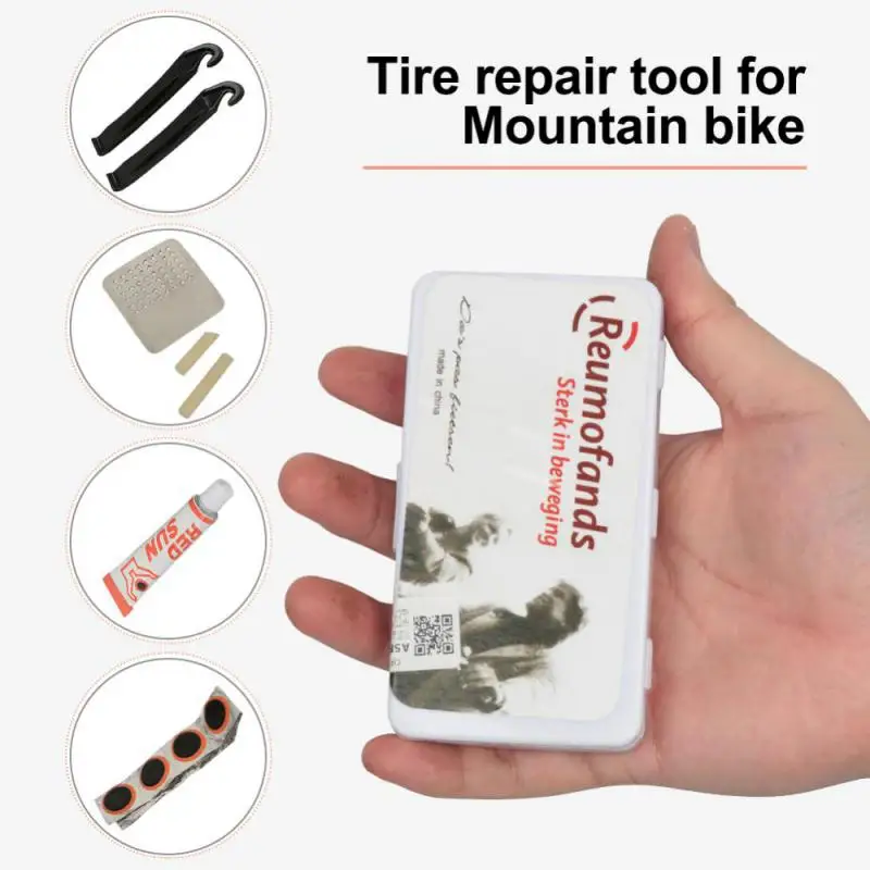 Портативные комплекты для ремонта велосипедных шин инструменты Велоспорт Ремонт Спущенных шин Резиновый Пластырь Клей Набор Рычагов Комплект для Ремонта шин для велосипеда MTB Moto . ' - ' . 2