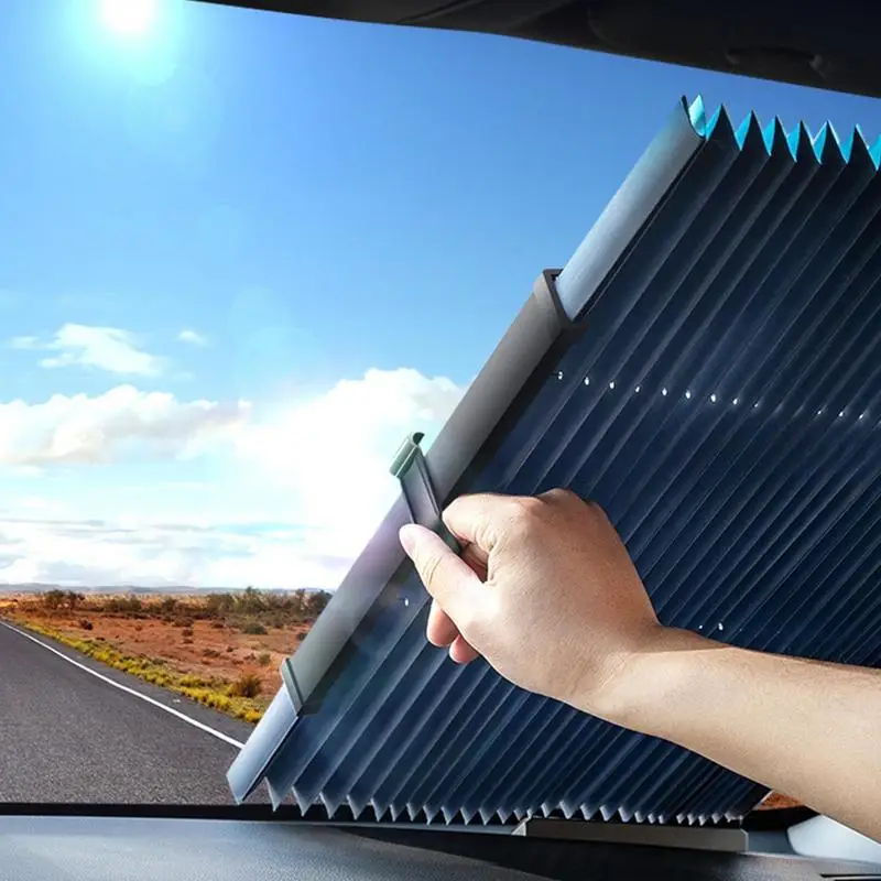 Солнцезащитная шторка на лобовое стекло автомобиля, убирающаяся на переднее заднее стекло, солнцезащитный козырек, УФ-защитные шторы, солнцезащитный козырек автомобиля . ' - ' . 2