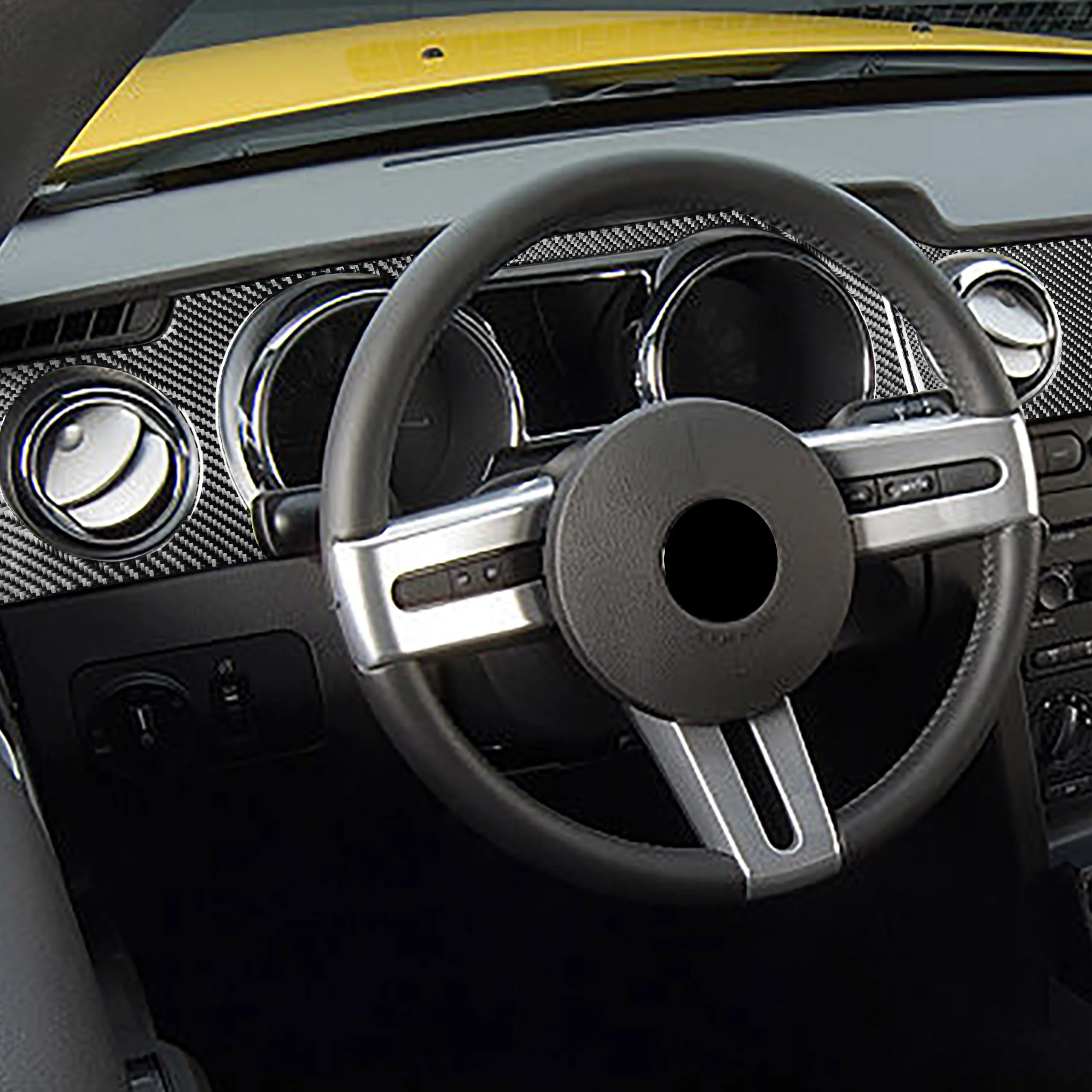 Для Ford Mustang GT 2005-2009 S197 Наклейка Из Углеродного Волокна На Приборную Панель, Рамка Для Выпуска Воздуха, Черные Аксессуары Для Интерьера Автомобиля . ' - ' . 3