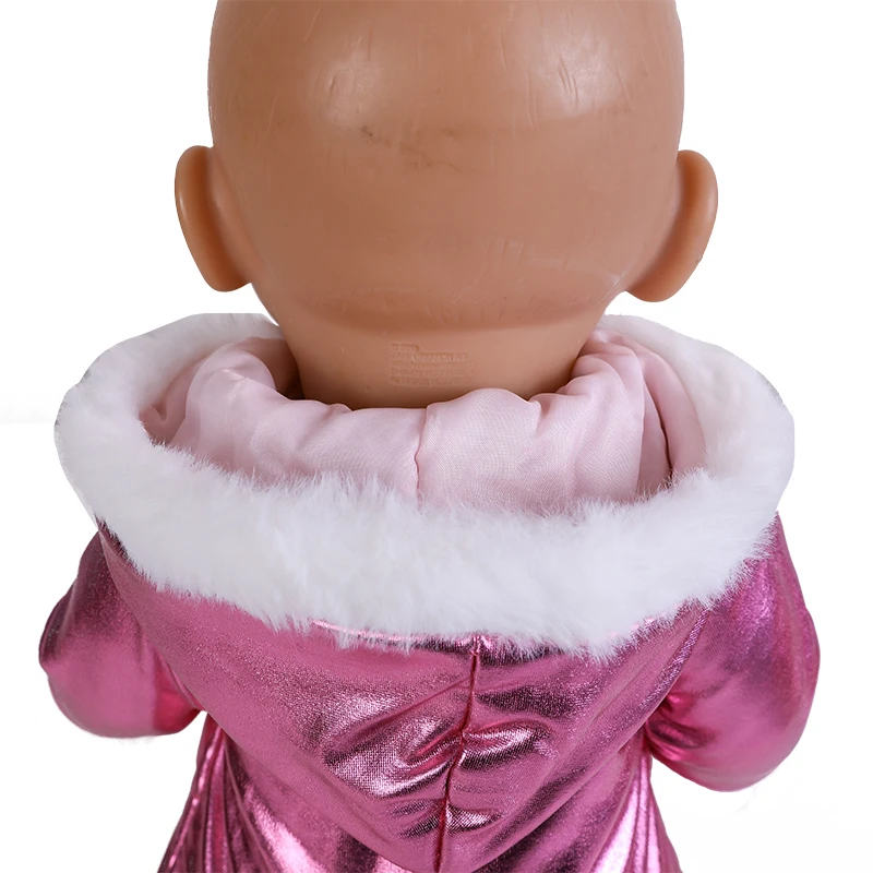 кукольные пуховики 43 см со шляпой для 17-дюймовых кукол, зимняя одежда для Новорожденных, пальто + Леггинсы, одежда для кукол, подарок на Детский фестиваль . ' - ' . 3