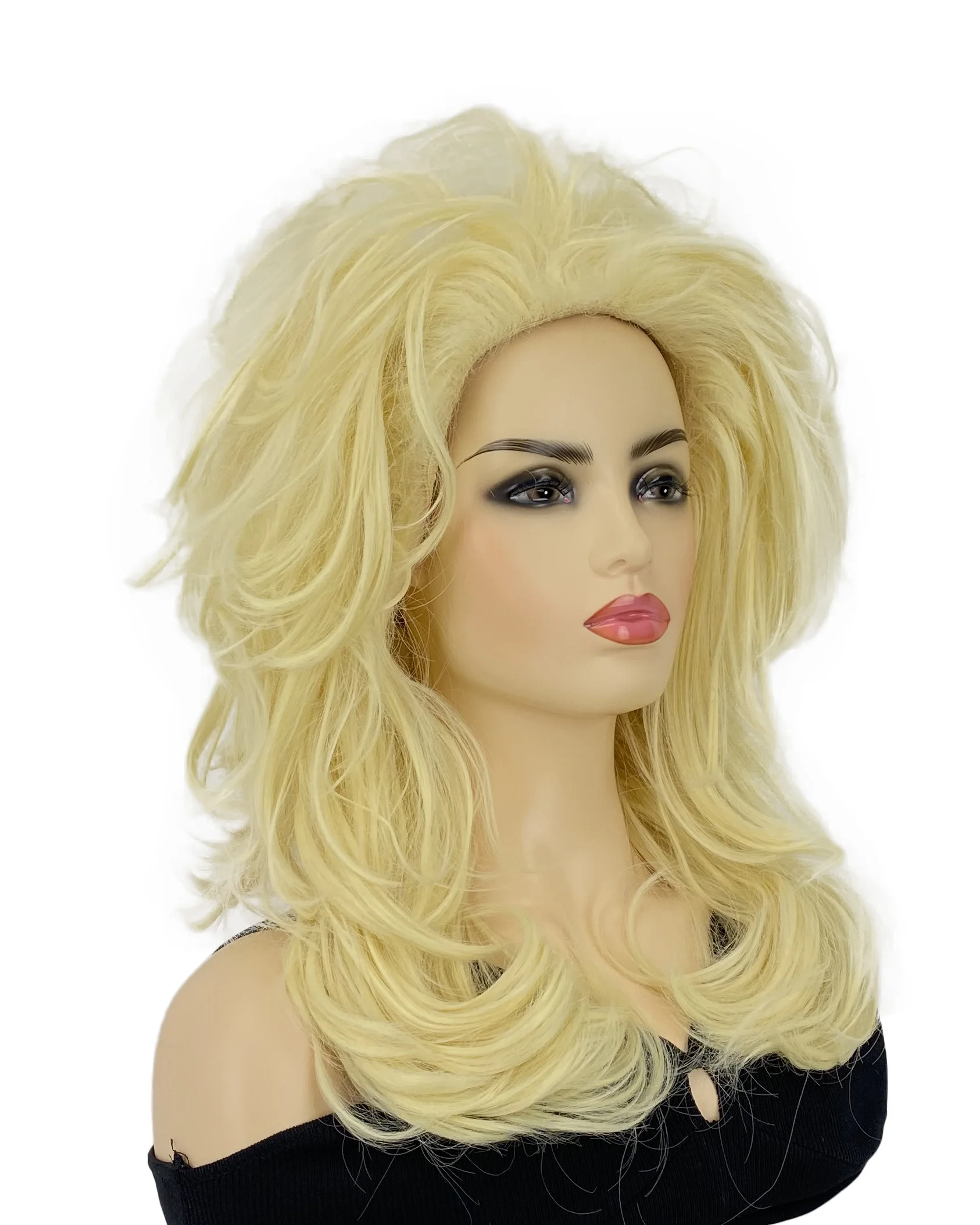 Светлый парик из длинных волнистых вьющихся синтетических волос для женщин, дворцовый парик, парики для леди с пышной челкой . ' - ' . 3