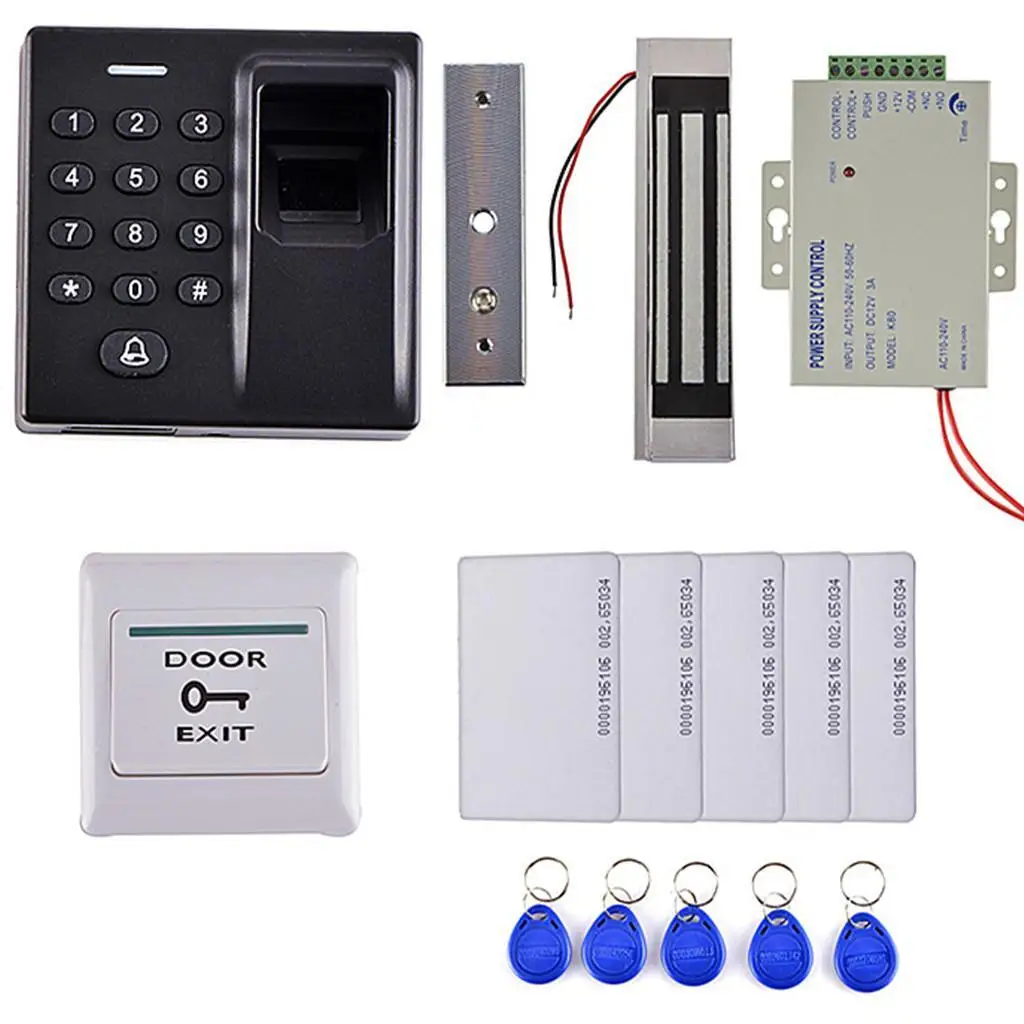 Комплект системы контроля доступа по отпечаткам пальцев RFID-карты, комплект электрического магнитного замка . ' - ' . 4