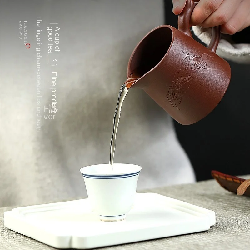 Чайный набор из фиолетовой глины-это все диспенсер для чая ручной работы, аксессуары для чайного сервиза, наслаждайтесь, справедливая чашка . ' - ' . 4